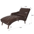 thumbnail image 4 of Classic Faux Leather Chaise Lounge, Button Tufted Leisure Couch Chair with Pillow for Living Room Bedroom, 4 of 13