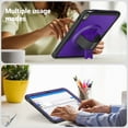 thumbnail image 6 of for Kids Rugged Heavy Duty Case for iPad 10th Gen 10.9 Inch 2022, Shockproof 360 Degree Rotatable Kickstand with Handstrap Protective Hybrid Cover Case for iPad 10th Generation, Purple, 6 of 12