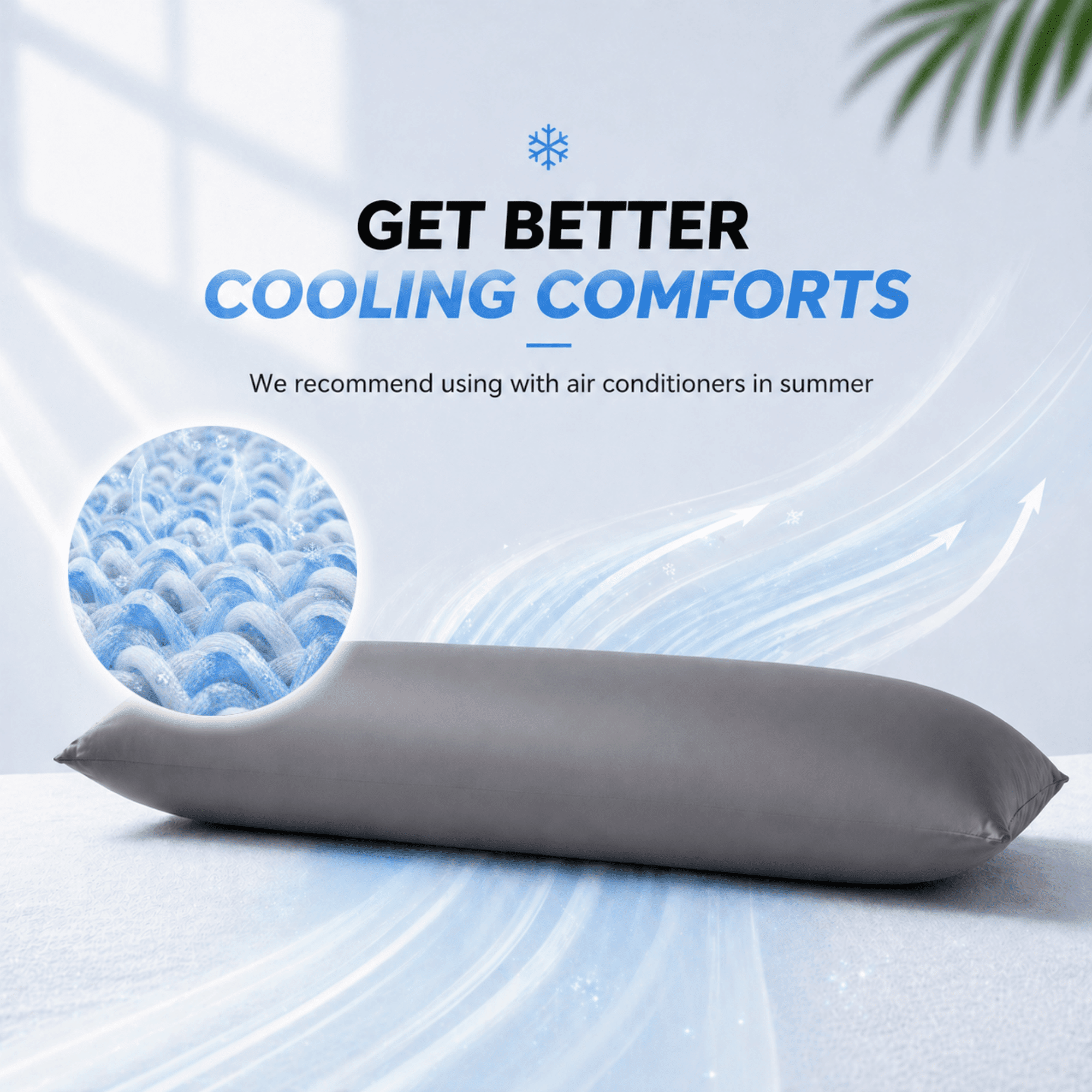 Yalamila Cooling Body Pillow for Adults, Firm Full Body Support Pillow for Side Sleepers, Soft Long Bed Pillow with Removable Cooling Cover, 20x54 Gray