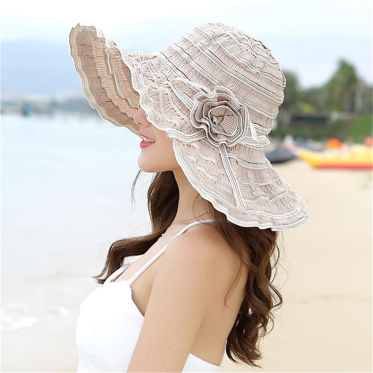 Foldable Sun Hats for Women Beach Travel Uv Protection 