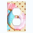 thumbnail image 2 of Metal Light Switch Plate Cover Colorful Retro Doughnuts Beige Heart Wallpaper CAK038, 2 of 13