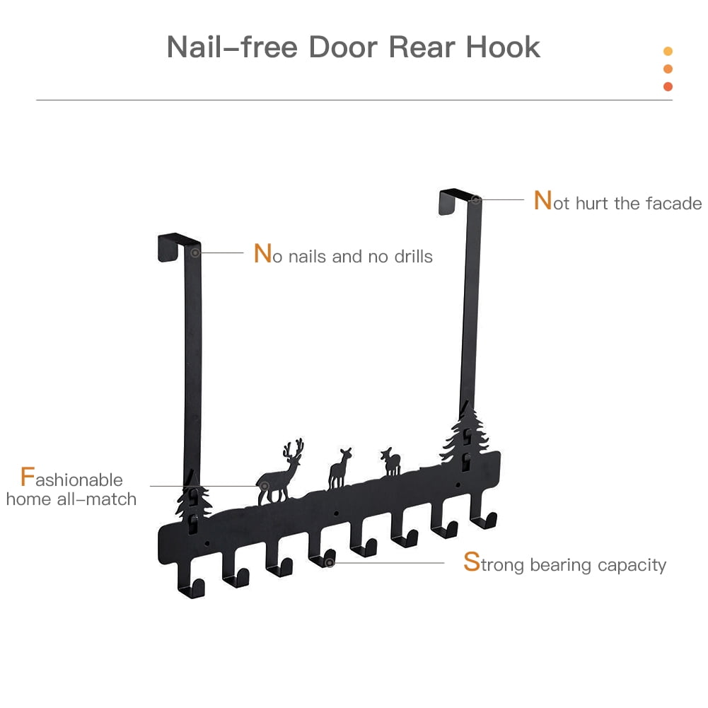 Kepooman Over The Door Hooks 8 Pack Over The Door Towel Hanger for Coat Hangers Sturdy Stainless Steel Hooks for Hanging Coats, Black Kepooman Over The Door Hooks 8 Pack Over The Door Towel Hanger for Coat Hangers Sturdy Stainless Steel Hooks for Hanging Coats, Black
