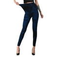 thumbnail image 1 of Gibobby Leggings afelpados de invierno para mujer Pantalones para mujer Pantalones de yoga de colores Pantalones de nueve minutos delgados altamente elásticos(Azul oscuro,G), 1 of 5