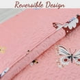 thumbnail image 4 of Cozy Line Home Fashions Microfiber Reversible Kids/Girls Coverlet Bedspread Quilt Set with Shams, Twin Set (Butterflies, Twin - 2 Pieces), 4 of 5