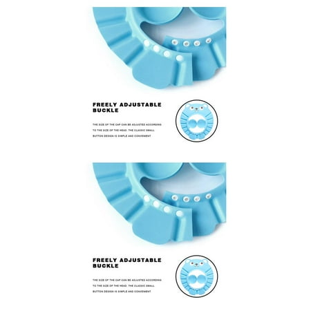 

2pcs Baby Shower Hat Bathing for Visor Cap Baby Hair Washing Waterproof EVA Shower Cap Cartoon Design Type 1