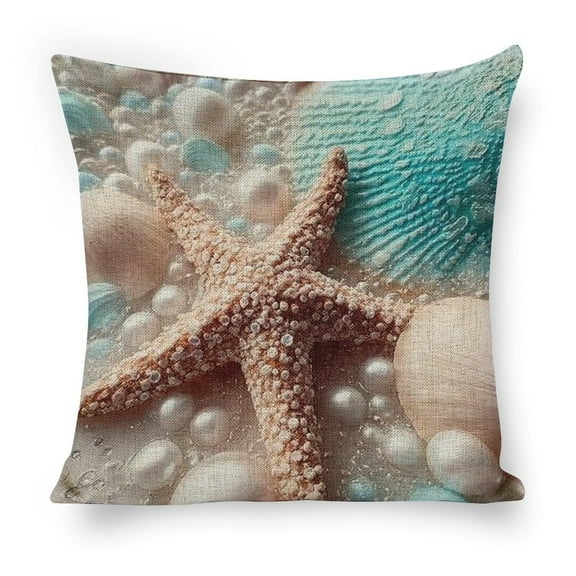 starfish shells beachLinen toss pillowcase decoration pillowcase gifting preferred 18x18 inch cushion cover1 1sets sofa pillowcase sofa bedroom living room car