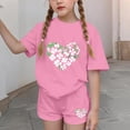 thumbnail image 4 of ATOGUTA Big Girls Outfits 2 Piece Short Sleeve Tee Shirt and Kids Athletic Shorts Activewear Set Pink, Size 4T-15, 4 of 6