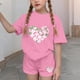 thumbnail image 3 of Vestido de manga corta para niños Día de San Patricio impreso de dos piezas Conjunto de cuello redondo con pantalones cortos, blusa de manga corta, 3 of 6