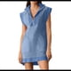 thumbnail image 2 of Vestido Tipo Sudadera con Media Cremallera para Mujer, Estilo Verano, Cuello en V, Sin Mangas, Estilo Túnica, Minivestido, Gris, Azul, XL, 2 of 9
