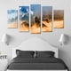 thumbnail image 3 of Cuadro Decorativo Lobos Aullando Luna Juego De 5 Piezas 150x80cm Ideal Para Sala Oficina Recámara Decoración Moderna, 3 of 5