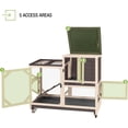 thumbnail image 2 of Aivituvin Rabbit Hutch Indoor Mobile Bunny Cage with Run Wooden 2 Story Guinea Pig Cage Outdoor for Small Animals with Wheels,Two Deeper No Leak Trays(Brown), 2 of 7