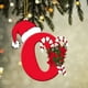 thumbnail image 1 of Colgante de árbol de Navidad de acrílico 2D con letras | Juego de 26 adornos con iniciales del alfabeto para decoración navideña, 1 of 6