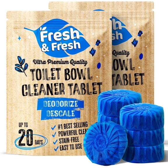 Fresh & Fresh Disposable Toilet Bowl Cleaners(15 Tablets) Odor Eliminator, Fresh Scent, Multipurpose Residential and commercial Toilet Cleaners 2-3 week Lasting Toilet Bowl Cleaner
