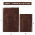 thumbnail image 6 of Cotton Solid 2-Piece Chocolate Highly Absorbent Non-Slip Backing Bath Rug Set by Superior, 6 of 12
