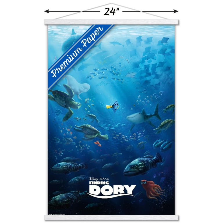 Disney Pixar Finding Dory One Sheet Wall Poster with Wooden