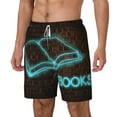 thumbnail image 2 of Uemuo Neon Sign For Books Pattern Mens Swim Trunks Quick Dry Board Shorts with Mesh Lining, Stretch Beach Shorts Quick Dry No-Chafing Board Shorts-XX-Large, 2 of 9
