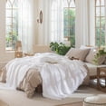 thumbnail image 2 of MooMee Throw Blanket 100% Cotton 4-Layer Gauze All-Around Fringe Ultra-Soft Breathable Lightweight (Bright White, Throw 60" x 50"), 2 of 8