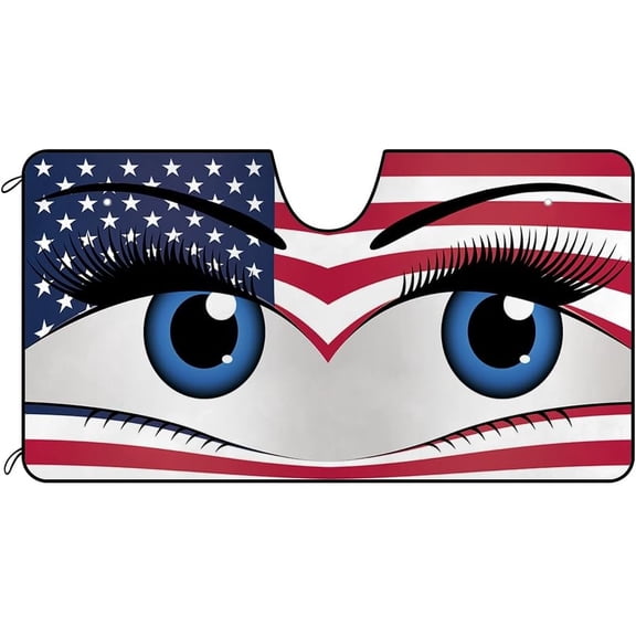 Windshield Sun Shade Cute With Eyes, Foldable Funny Car Visor Protector