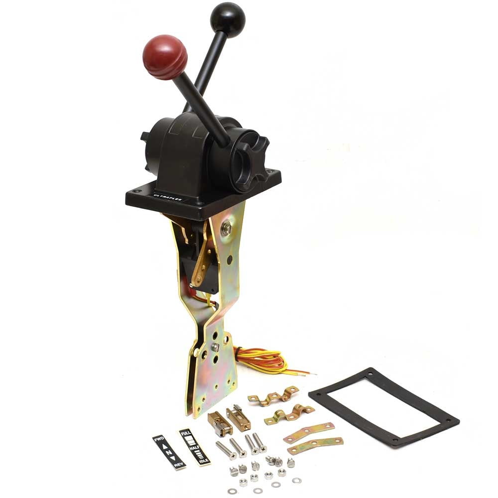 Boat Throttle Control Lever Uflex Boat Throttle Control B102 | Two Lever Top Mount Black Red ...