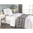 thumbnail image 2 of Tribal Bed Runner, Ethnic Feathers and Geometric Symbols Sketchy Ornaments Boho Art, Decorative Accent Bedding Scarf for Hotels Homes & Guest Rooms, Twin, Warm Taupe and Charcoal Grey, by Ambesonne, 2 of 3