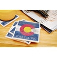 thumbnail image 3 of Lantern Press Ceramic Coaster Set, Fort Collins, Colorado, Rustic Colorado State Flag, Cork Back, Absorbent, Unique Art, 3 of 3