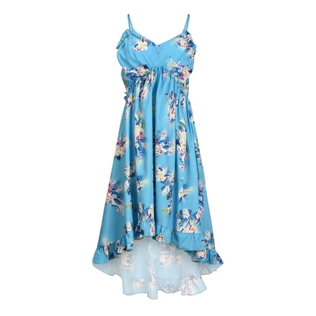 

Wedding Guest Dresses for Women Sweater Dress Women s Summer Autumn Leisure Floral Print Bohemian Fungus Large Swing Elegant Sling V-Neck Dress Clearance 2022 Summer Dresses Blue 2XL