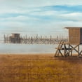 thumbnail image 2 of Atelier B Art Studio 20x20 Black Ornate Wood Framed with Double Matting Museum Art Print Titled - Lifeguard Tower at the Beach, 2 of 4