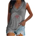thumbnail image 1 of Moda mujer damas cuello en V suelta Tops Casual camiseta sin mangas blusa chaleco Pompotops  lopia998446, 1 of 5