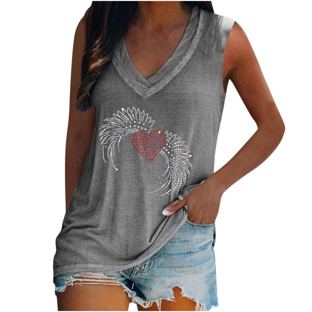 Moda mujer damas cuello en V suelta Tops Casual camiseta sin mangas blusa chaleco Pompotops lopia998446