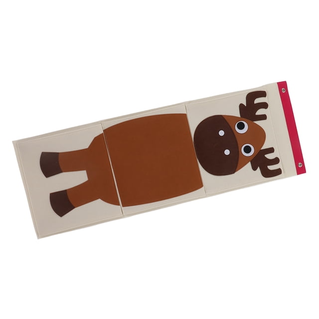 Over Door Hanging Storage Bag, Wall Mounted Storage Bag Felt Burly For Kids Elk 100.6x35cm