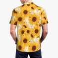 thumbnail image 6 of Cauagu Vintage Marble Pattern Sunflower Print Men's Polo Shirts, Short-Sleeve Polo Shirts for Men Performance Golf Shirt Athletic Casual Collared T-Shirt-4X-Large, 6 of 8