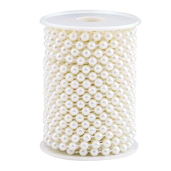Guirnalda de Perlas AdasBridal para Manualidades 6 mm, 10 m Marfil para Boda