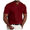 thumbnail image 1 of T-shirts pour Hommes Col en V Ajusté Manches Courtes T-Shirts Décontractés, 1 of 4