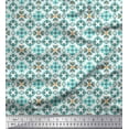 thumbnail image 1 of Soimoi Velvet Fabric Triangle & Floral Ethnic Printed Craft Fabric by The Yard 58 Inch Wide, 1 of 3