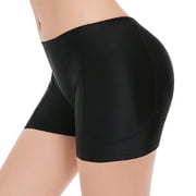 Women Hips and Butt Lifter, 4 Removable Butt Pads Enhancer Panties Butt Lifting Shapewear Seamless Padded Underwear (Black,XXL)