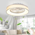 thumbnail image 1 of DingLiLighting 25” LED Ceiling Fan with Light and Remote, Gray Flush Mount Ceiling Fan with Light for Living Room, Bedroom, Bladeless Ceiling Fan, 1 of 7