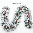 thumbnail image 3 of Snow Flocked Artificial Christmas Garland with Red Berries and Pine Cones, 106.3 Inch Winter Hanging Greenery Garland for Mantel, Stair Railing, Christmas Tree, Indoor & Outdoor Xmas Decor, 3 of 8