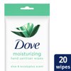 Dove Moisturizing Hand Sanitizer Wipes, Aloe & Eucalyptus, 20 Wipes