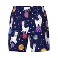 thumbnail image 4 of Lsque Mens Swim Trunks Lama in Space Pattern - Bathing Suit Compression Liner - Beach Swim Shorts Swimwear - (S-3XL) - Stretch Quick Dry -XX-Large, 4 of 9