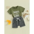 thumbnail image 3 of vera natura Baby Boy Summer Outfits Short Sleeve Letter Printed T-Shirt + Pocket Shorts Set Clothes, 3 of 9