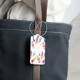 thumbnail image 6 of Square 2Pack PU Leather Bohemia Boho Feather Hippie Cruise Luggage Tag with Privacy Cover and Stainless Steel Ring - Suitable for Travel Handbags Backpacks Luggage Tags, 6 of 6