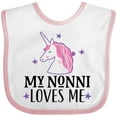 thumbnail image 3 of Inktastic My Nonni Loves Me Girl Unicorn Girls Baby Bib, 3 of 4