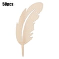 thumbnail image 1 of 50 Uds. Adornos de plumas tallados en madera Artesanías hechas a mano conjunto de accesorios DIY, 1 of 8