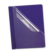 Coated Paper Cover- Tang Clip- Letter- 1/2" Capacity- Clear/Blue- 25/Box