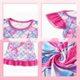 thumbnail image 6 of WIBACKER Girls Nightgowns 3-9 Years Flutter Short Sleeves Nightdress Kids Sleepwear Mermaid Pajamas for Little Girls, 6 of 7
