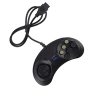 The Perfect Part Pack Of 2 6 Button Game Pad Controller For SEGA Genesis, Black Old School Classic Controller For PC With Eight-Way Directional Pad, Game Accessories For Genesis