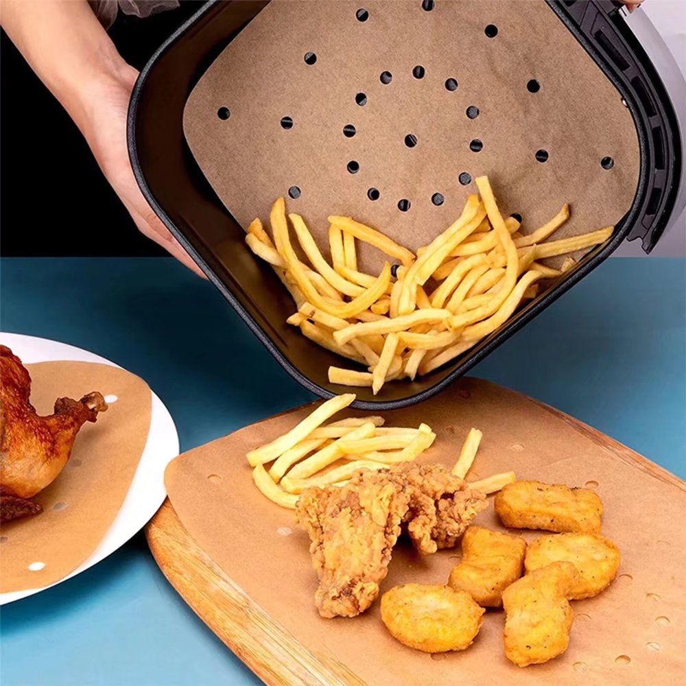 Air Fryer Paper Disposable Steamer Liners Kitchen Bakeware Papers Baking Mat-200pcs 6.5"-9"