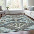 thumbnail image 5 of Dalyn Rugs Machine Washable Indoor/Outdoor Chantille Teal 9' x 12' Rug, 5 of 9