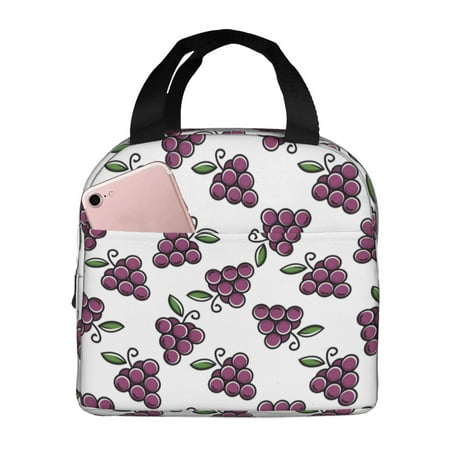 Insulated Lunch Bag for Women Men - Cute Sweet Sour Grape Leakproof Cooler Lunch Box for Women Men  Lunch Tote Bags for Work School Picnic Travel