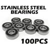 STAINLESS STEEL Skateboard Inline 608RS Bearings 100pcs